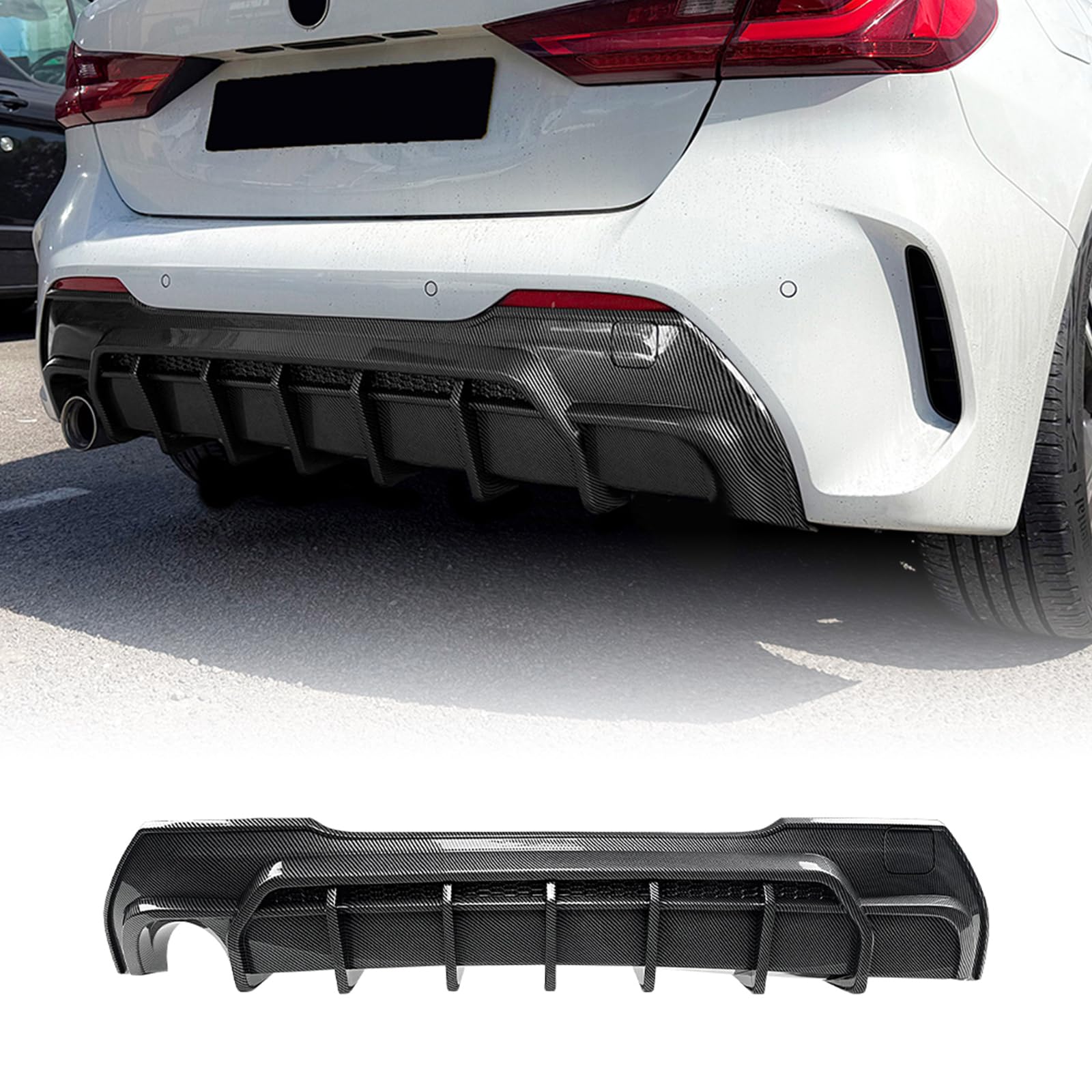 BMW 1シリーズ F40 M Sport 2019-2024用リアバンパーディフューザーリップ片面シングルアウト