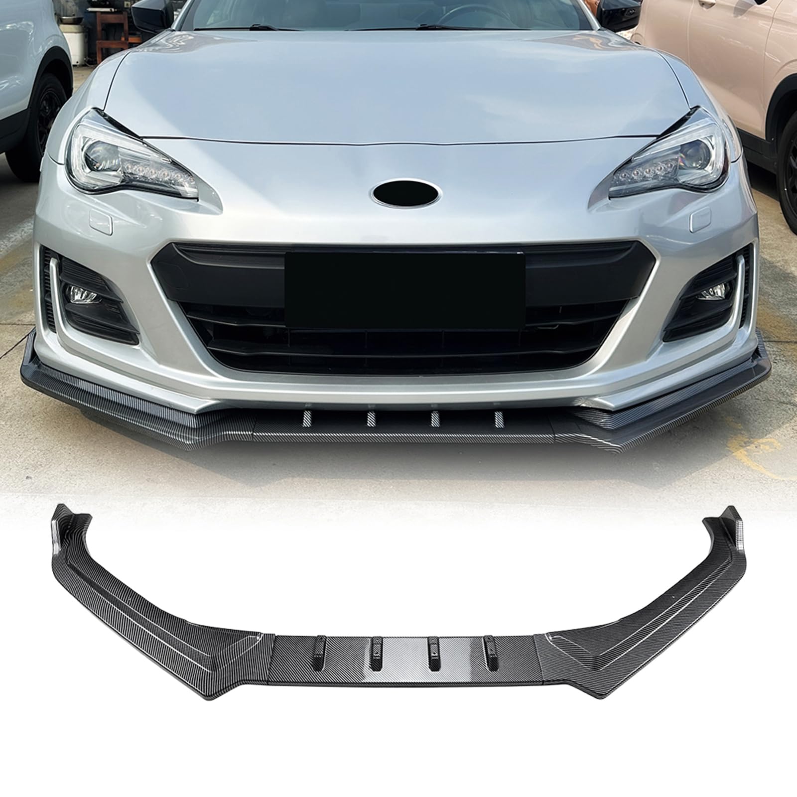 フロントバンパー下部スポイラースプリッターリップキット スバル BRZ STI 2017-2020用 ブラック