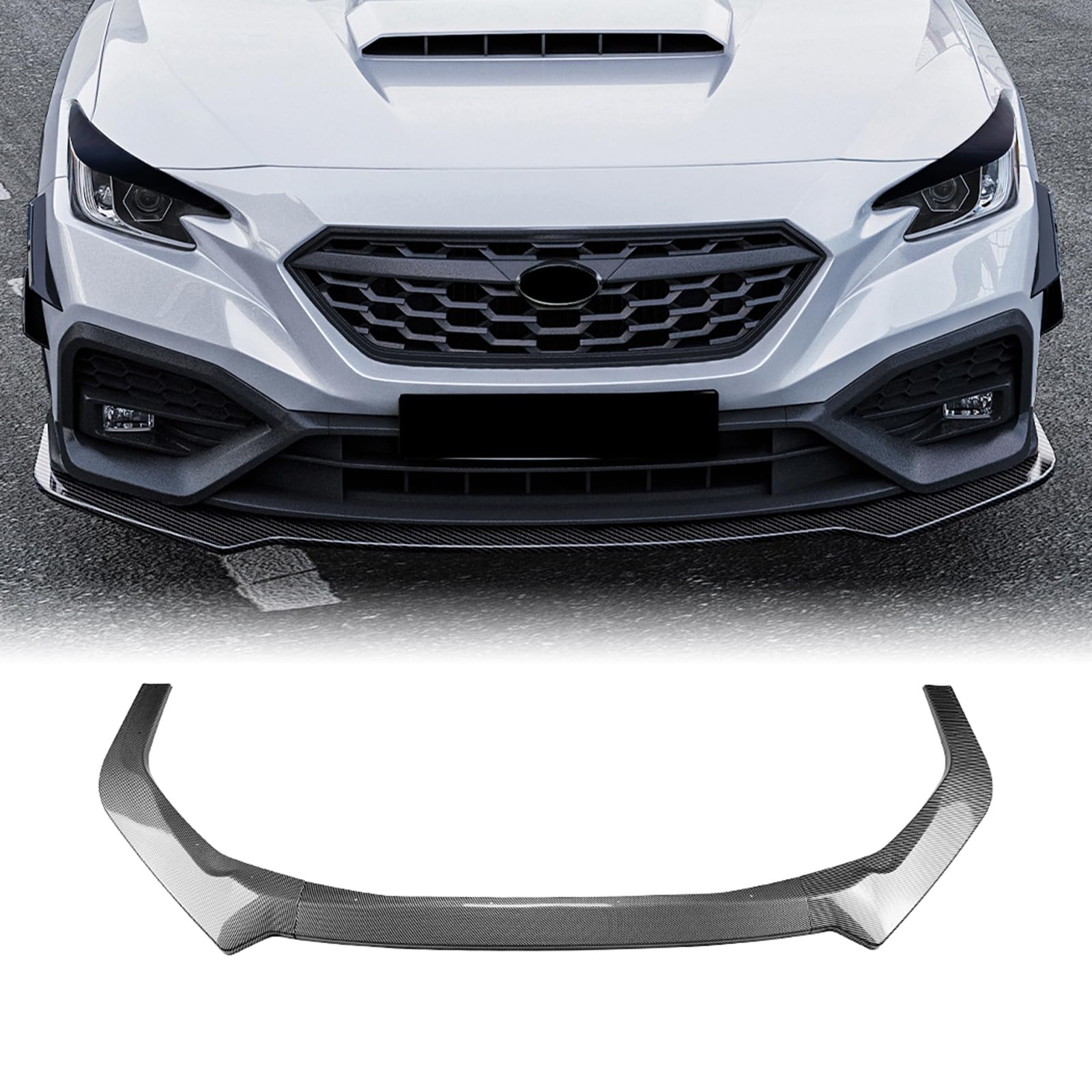 フロントバンパースポイラーリップスプリッターキット スバル WRX STI VB 2022-2025用 ブラック