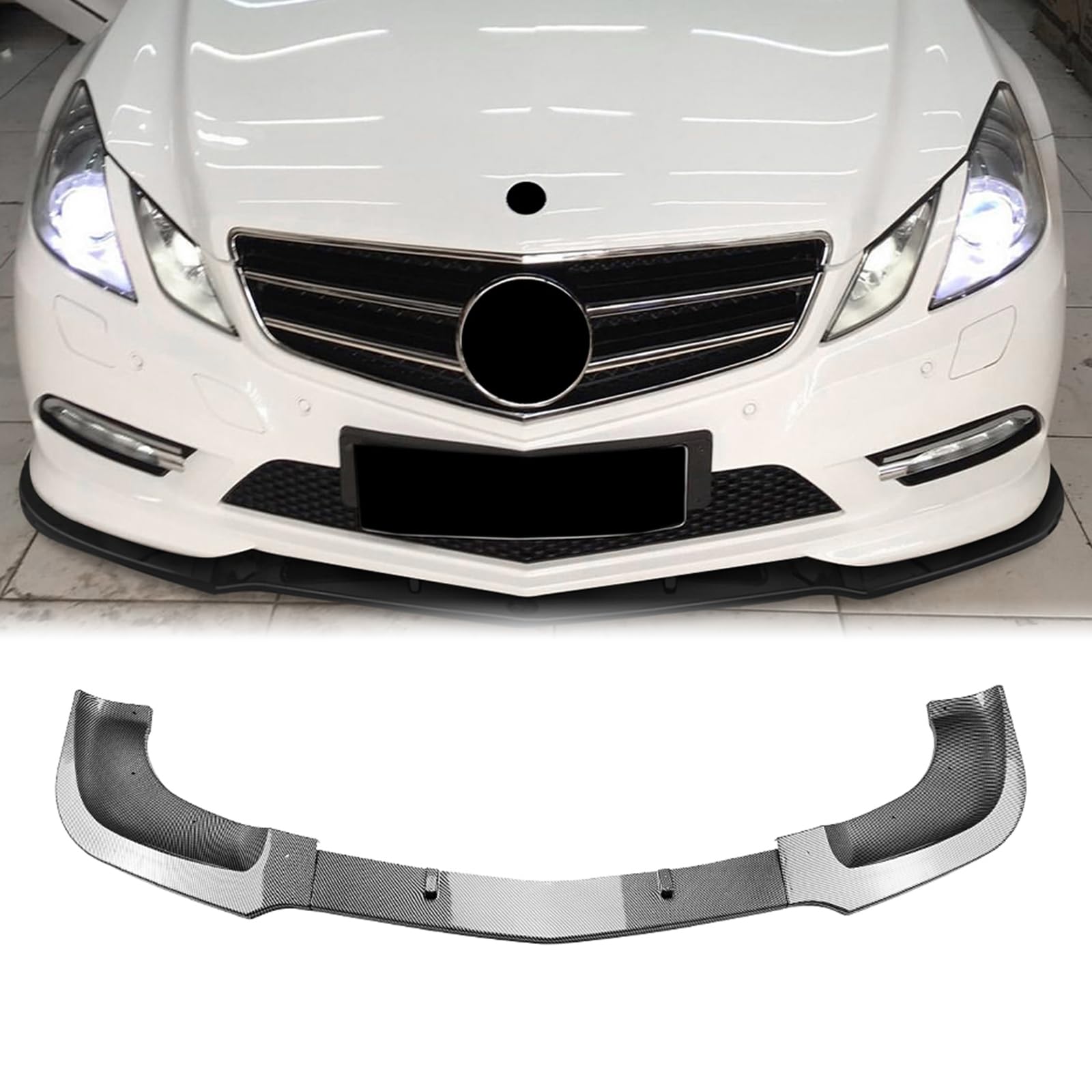 フロントバンパースポイラーリップキット Benz E クーペ C207 AMG 2009-2012用 ブラック