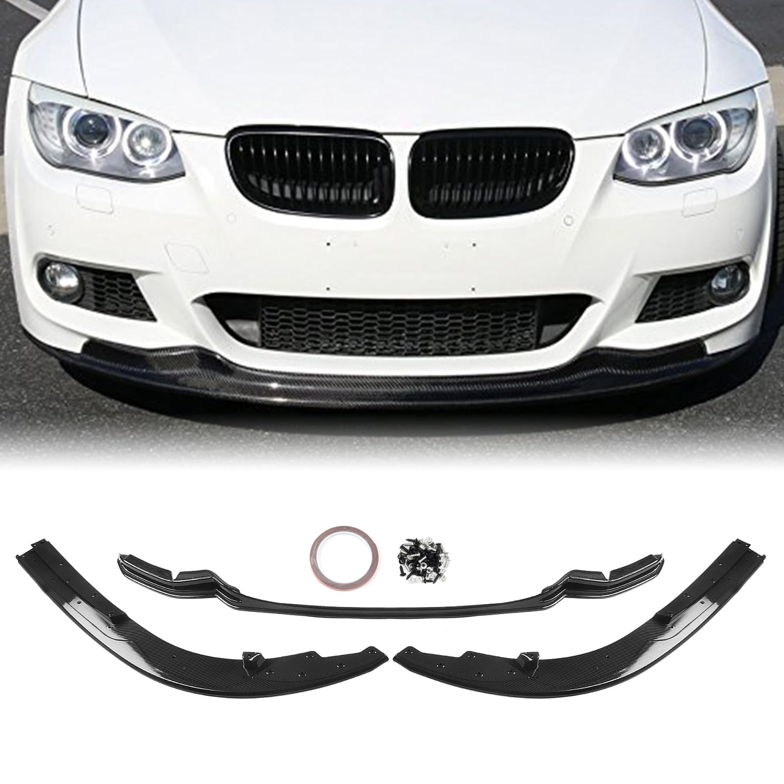 フロントバンパースポイラースプリッターリップキット BMW E92 E93 2010-2013用 ブラック