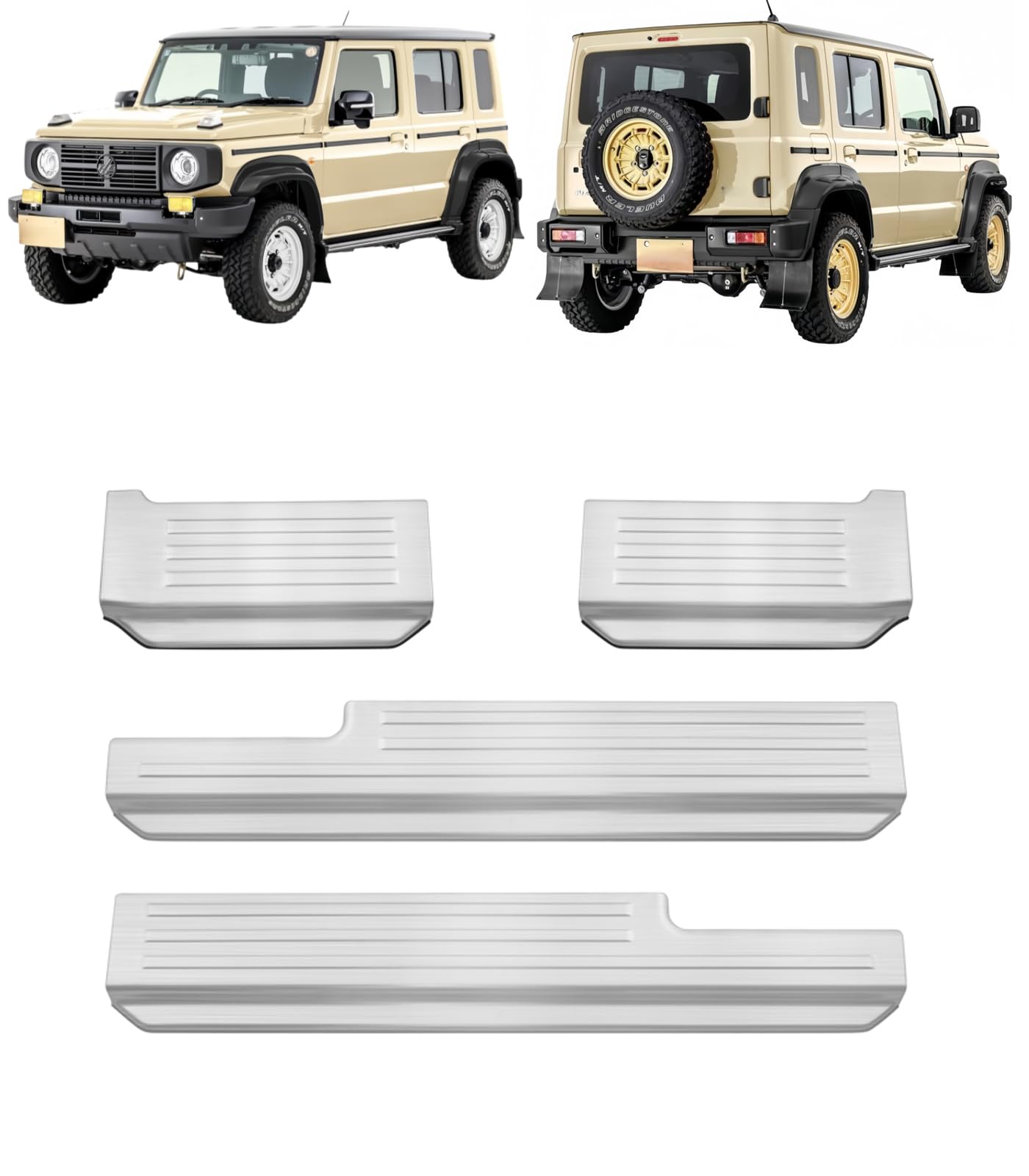 車のドアシルプロテクター For JIMNY NOMADE 専用設計 スカーフプレート サイドステップガード 傷隠し キズ防止 汚れ防止 車ドア保護 カスタム パーツ 4PCS ジムニー ノマド JC74W型 に対応 (シルバー) [並行輸入品]