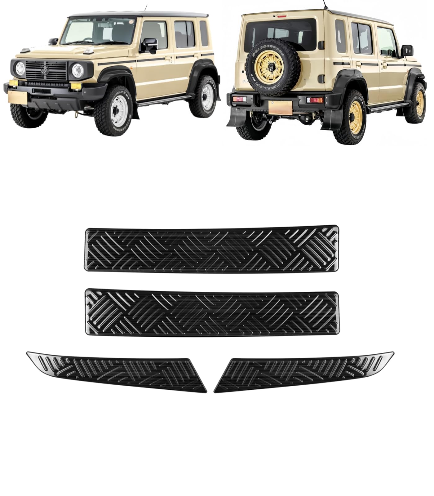 フロントグリルガーニッシュFor JIMNY SIERRA NOMADE 専用設計 フロントリップトリム フロントバンパーガーニッシュ キズ防止 外装 カスタム パーツ シエラ JB74W型 ジムニー ノマド JC74W型 に対応 (ブラック) [並行輸入品]