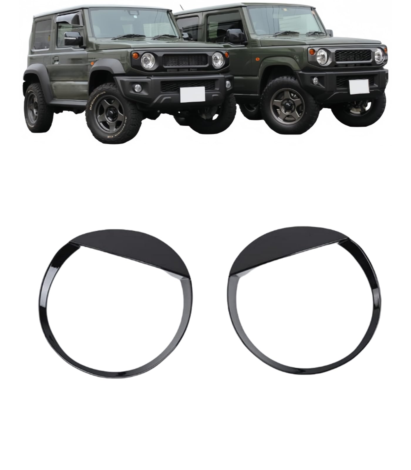 ジムニーJB64W に適応 ジムニーシエラ JB74W 2018.6月～2021に対応 フロントヘッドランプ装飾リングカバー ヘッドライトサークル ヘッドライトフレーム 外装 カスタム パーツ For jimny/Sierra 専用設計 (ブラック) [並行輸入品]