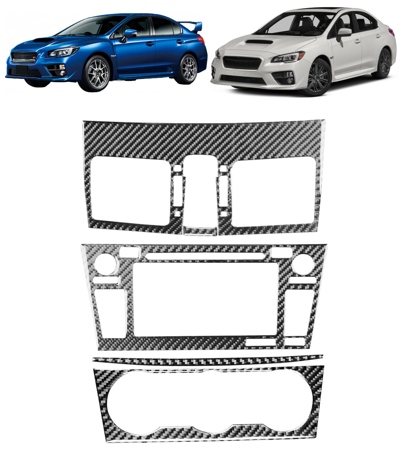 内装 カスタム パーツ カーボンファイバー For WRX 専用設計 センター エアコンベントカバー2pcs & センターナビスクリーンパネル 1pcs &エアコンスイッチガーニッシュ 2pcs WRX VA系 STI S4 に適合 2015~2021年 [並行輸入品]