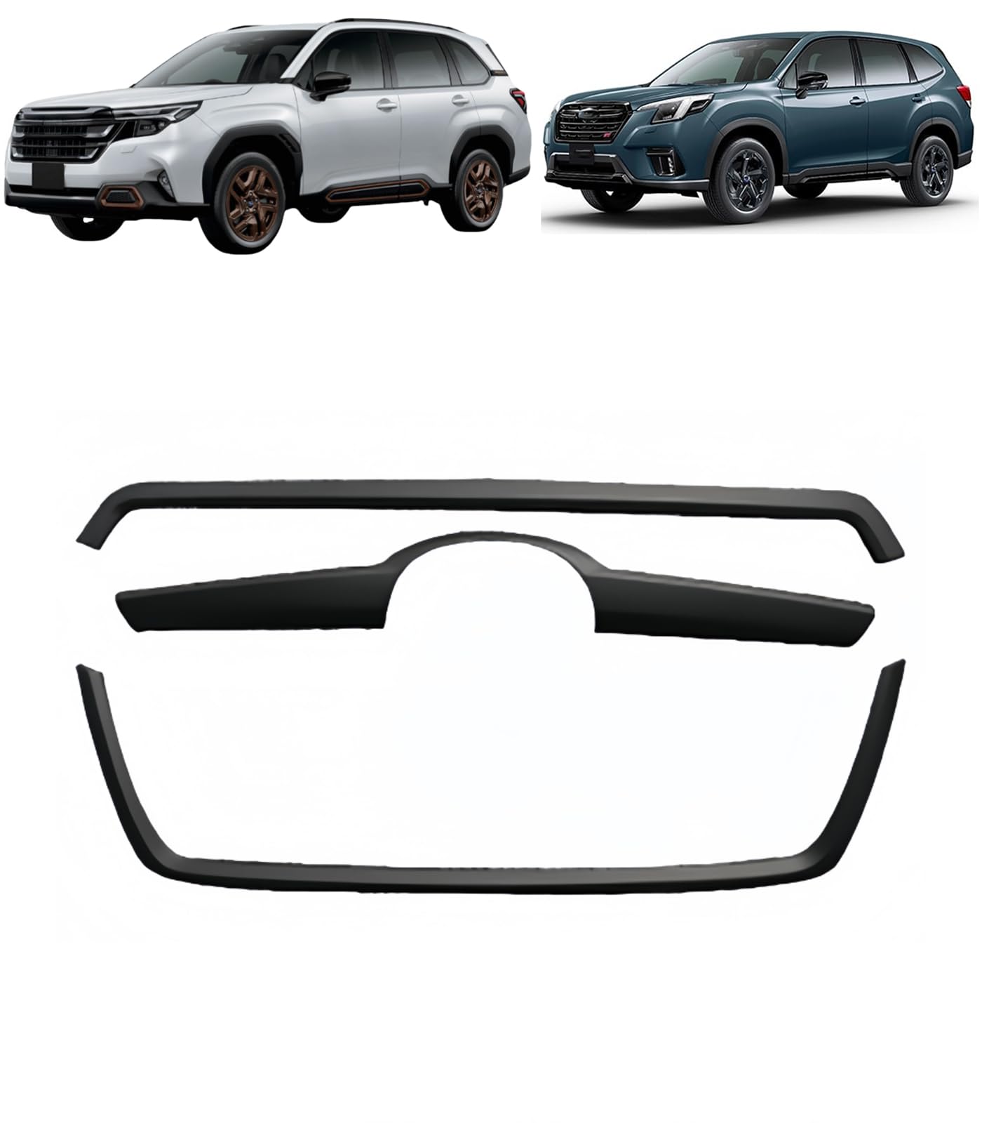 フロントメッシュトリム For New Forester 専用設計 フロントバンパー装飾 フロントグリルトリム センター グリル モール外装 カスタム パーツ 新型 フォレスター SK系 に適用 (マットブラック) [並行輸入品]