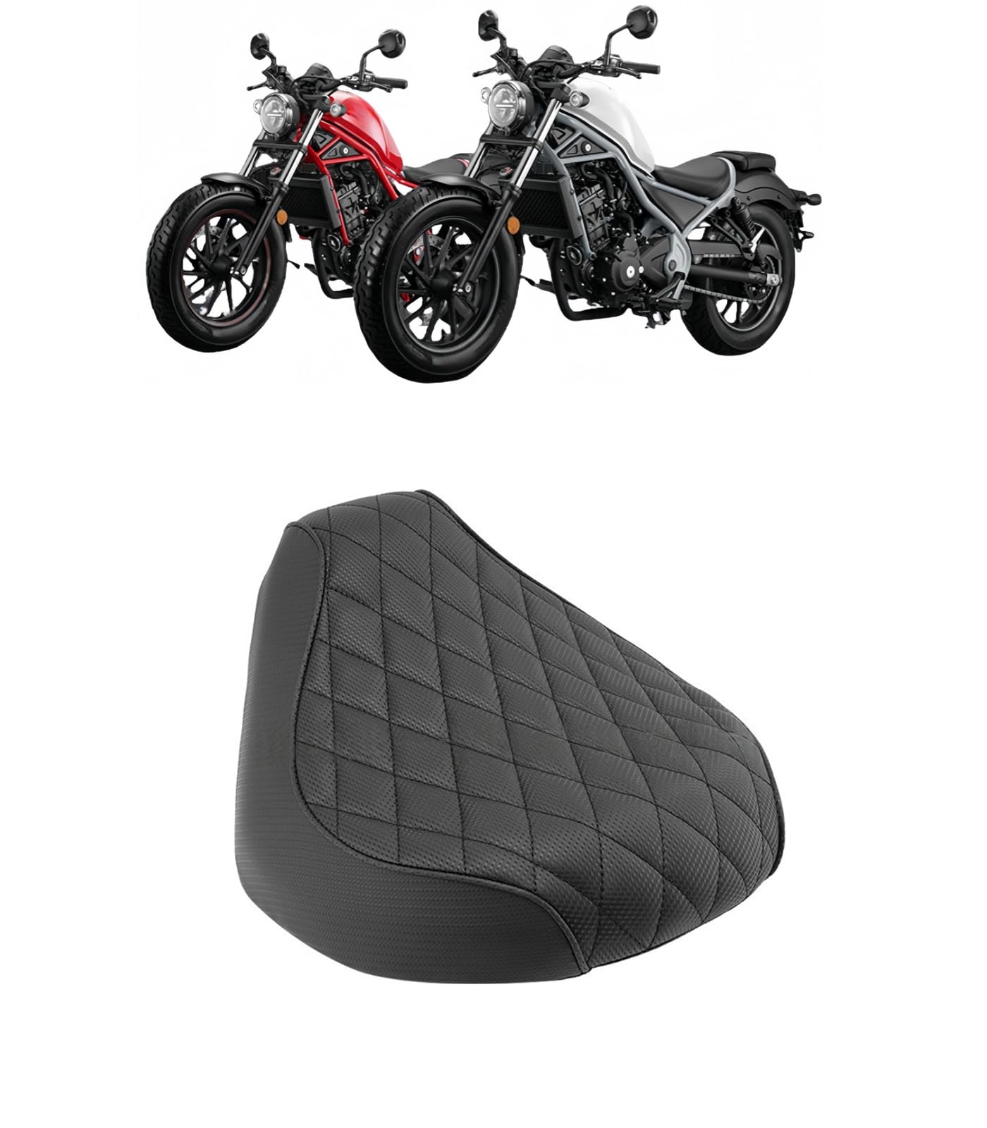 レブル Rebel CMX300 CM1100に適用 オートバイクッションサドル レザードライバークッションパッド FOR CMX300 CM1100 適用車種 フロントシートパッドサドル 座り心地良いオートバイ通気性シートパッド カスタム パーツ [並行輸入品]