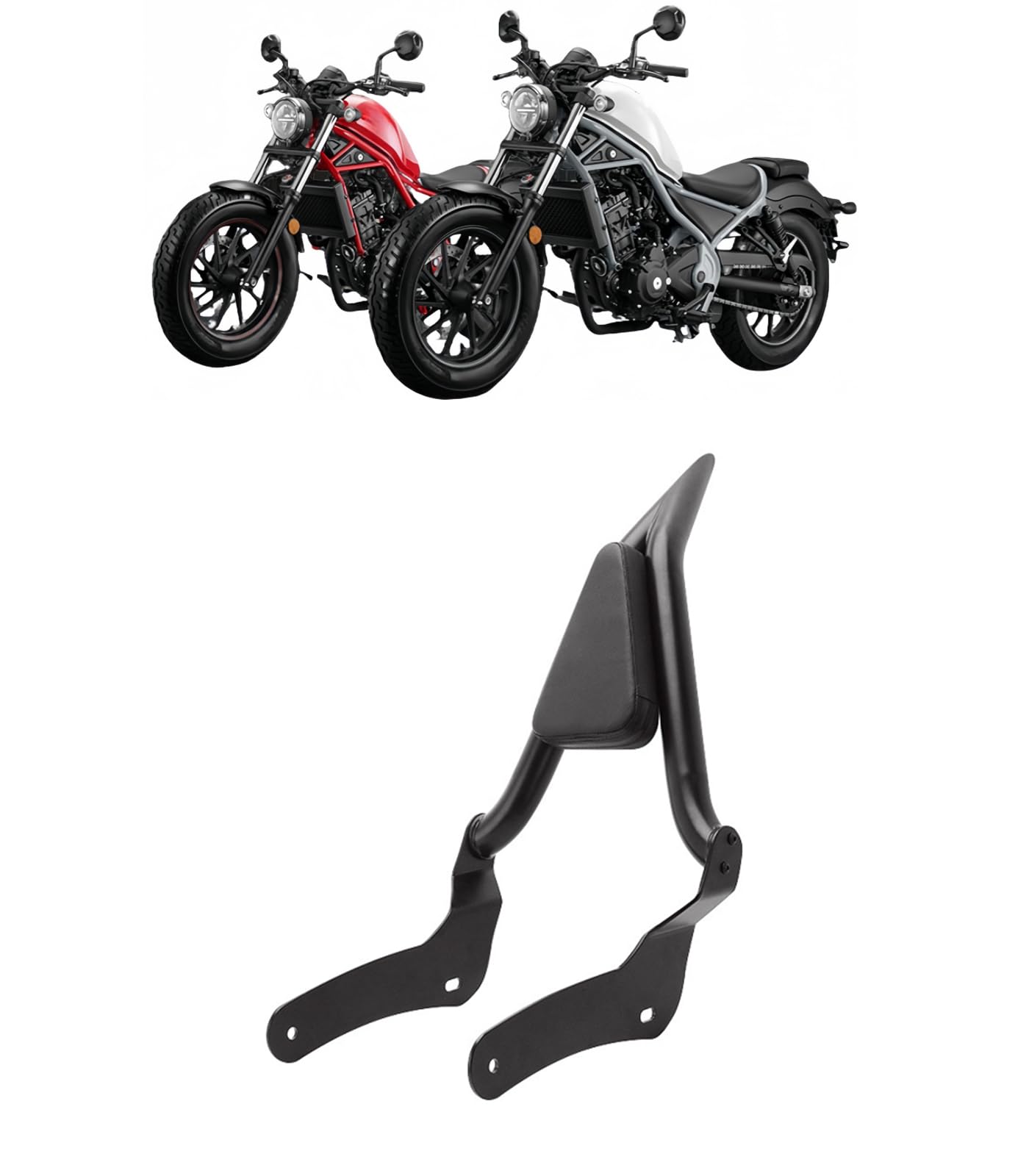 レブル Rebel CMX300 500 2017年~2023年 に適用 改造されたバックレストバックサポート シーシーバー パッセンジャーバックレスト FOR CMX300 500 適用車種 強化型バックレスト＆サポートフレーム カスタム パーツ [並行輸入品]