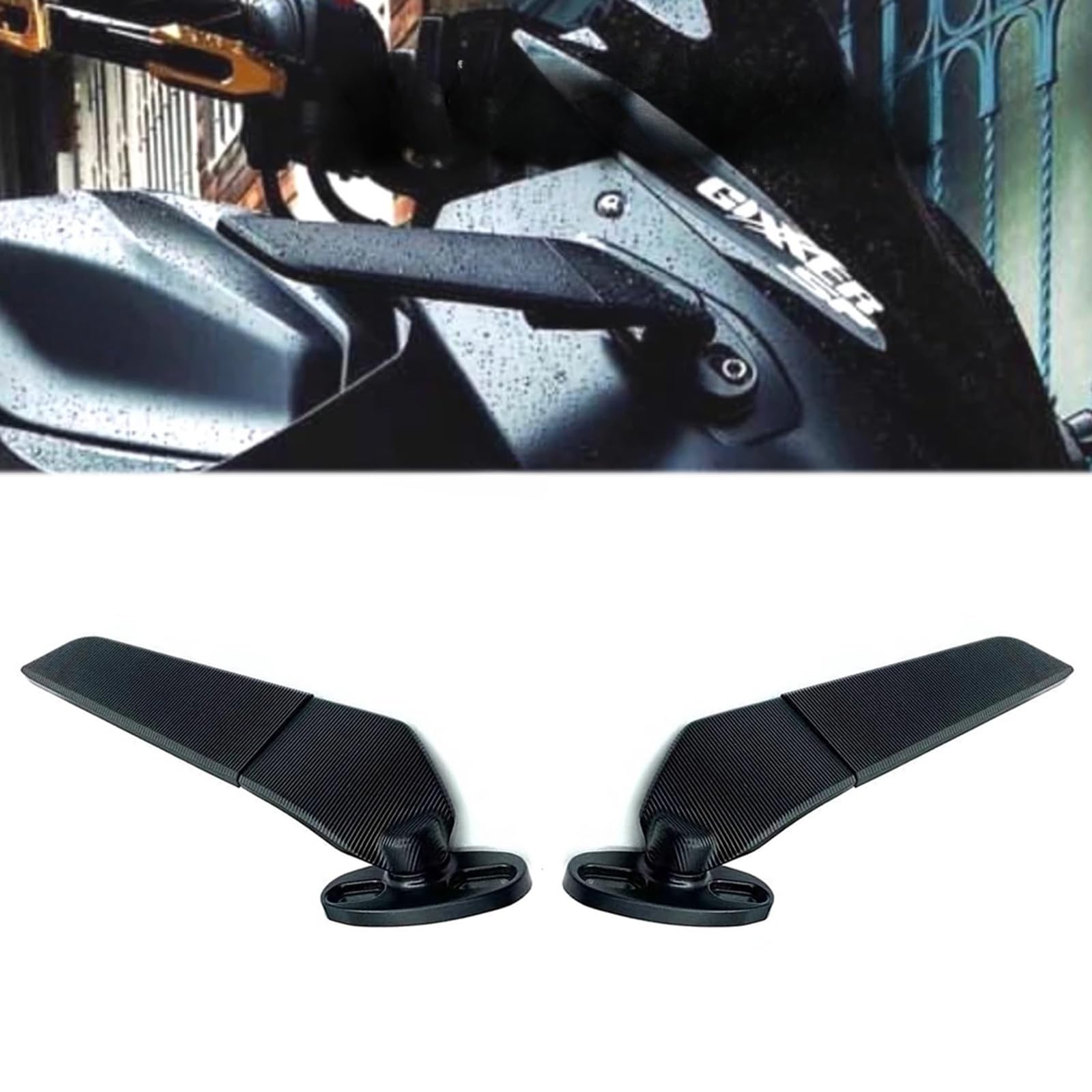 ジクサー SF250 Gixxer SF250 2025 2024 2023-2020 新アクセサリー オートバイCNCアルミ合金バックミラー ウィング調整可能回転バックミラー
