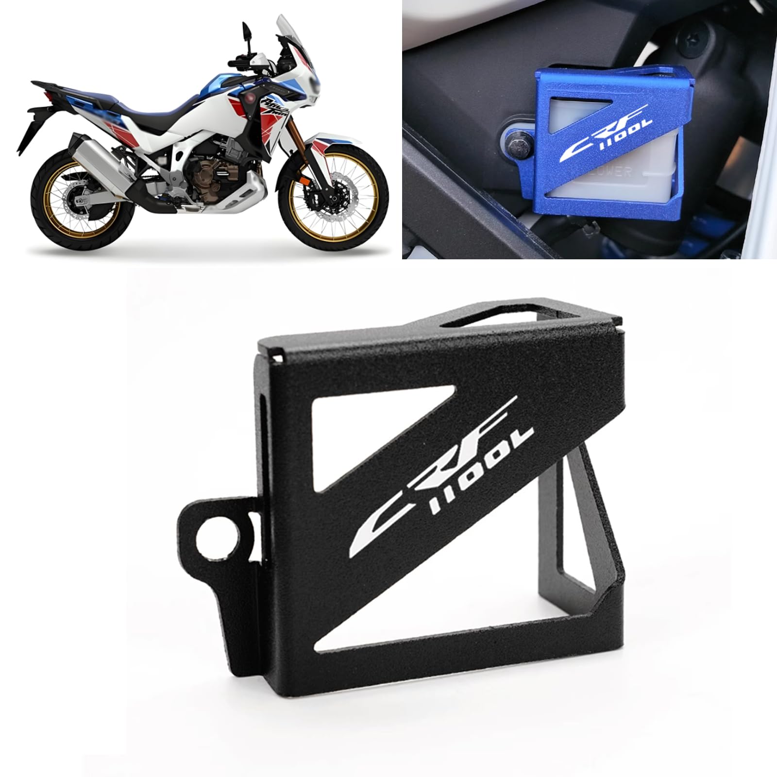 アフリカツイン CRF 1100L Africa Twin CRF 1100L 2025 2024 アクセサリー リアオイルタンクカバー 保護カバー 盗難防止カバー オートバイエンジンオイルキャップ 燃料フィラーキャップ リアブレーキタンクカバーガード (ブラック)