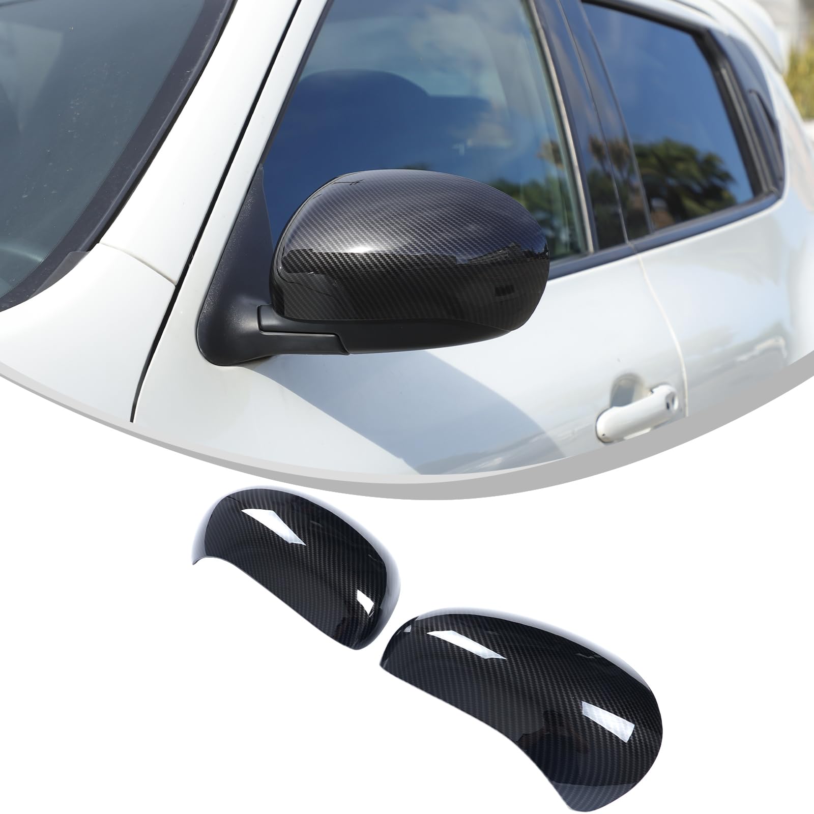 日産 JUKE ジューク F15系 前期専用 ミラーカバー ドアミラーカバー サイド ABS製 貼付タイプ 取付簡単 外装パーツ カスタム アクセサリー カー用品 2点セット（カーボン調）