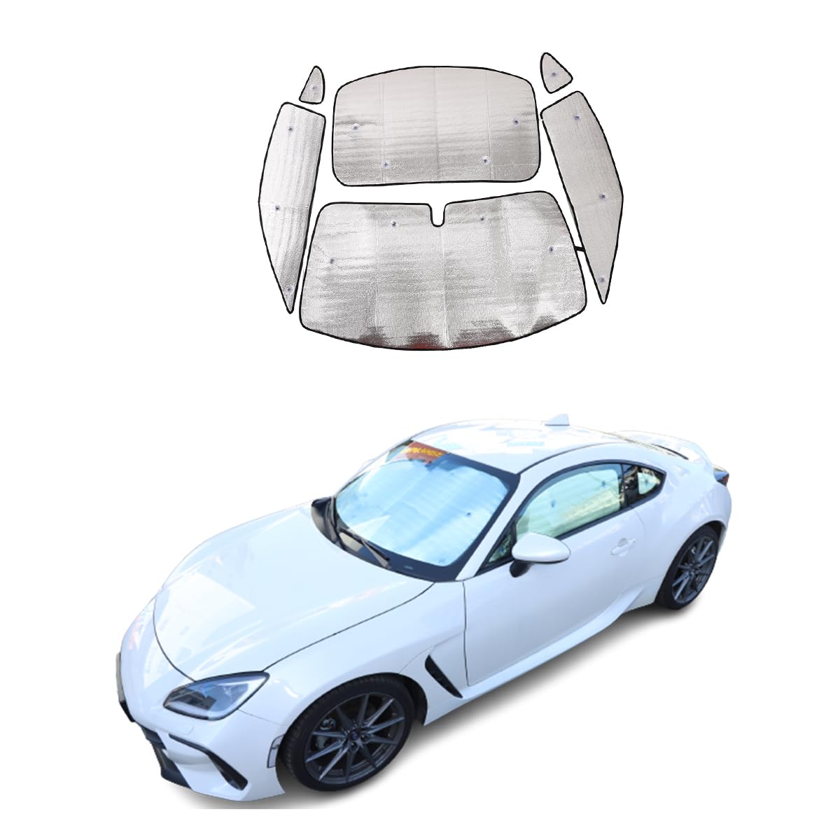 スバル BRZ/トヨタ 86 専用 2022~2025に適用 サンシェード 車サンシェード 車 全窓対応 遮光シェード 車用サンシェード 全窓ガラス日よけ 全窓用 付着タイプ フロント リア サイド ガラス 車用サンシェード 自動車用 車窓日よけ UVカット 日よけ 日焼け対策 紫外線