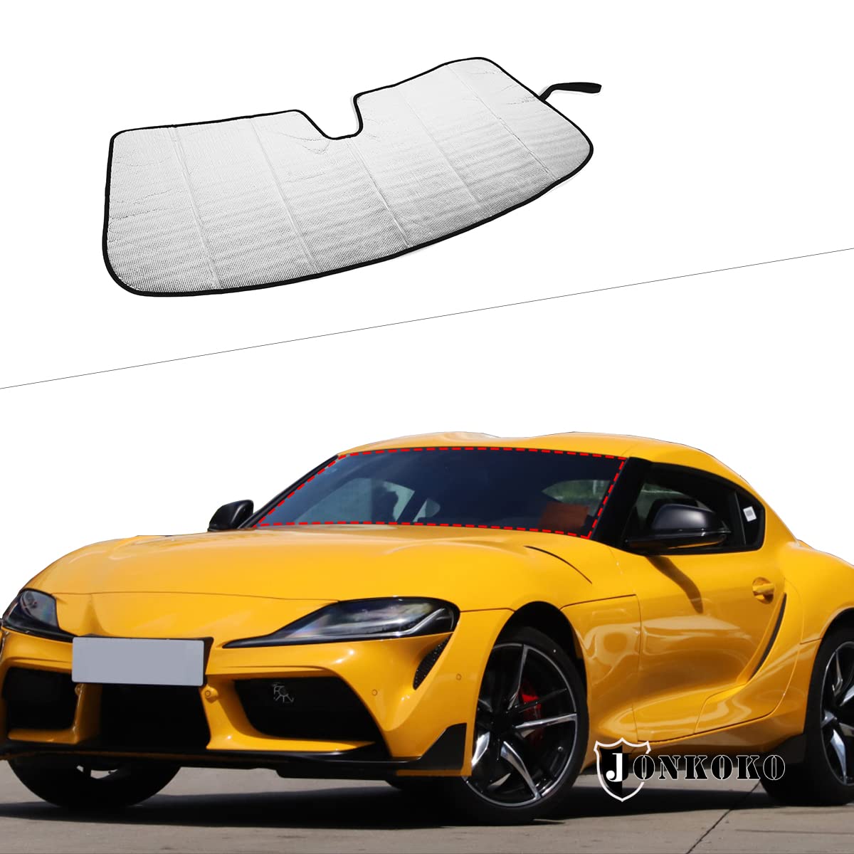 新型 トヨタ supra スープラ 専用 2019~2024に対応 サンシェード 車 フロントガラス用 遮光フロントシェード 車用パラソル フロントガラス日よけ フロント 車用サンシェード 付着タイプ 吸盤貼付 日よけ UVカット 日焼け対策 紫外線カット 車中泊 車内保護 取付簡単