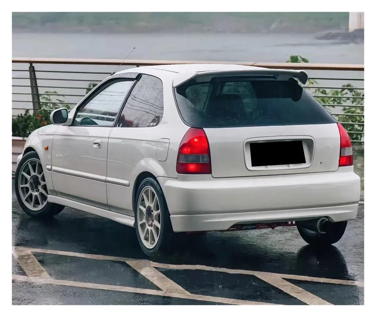 ディフューザースポイラー シビック Ek9 GEN 6 ハッチバック 1996 97 1998 1999 2000 ABSプラスチック グロスブラック トランクブートウィング リアスポイラー(グロスブラック)|lifeoneショップ