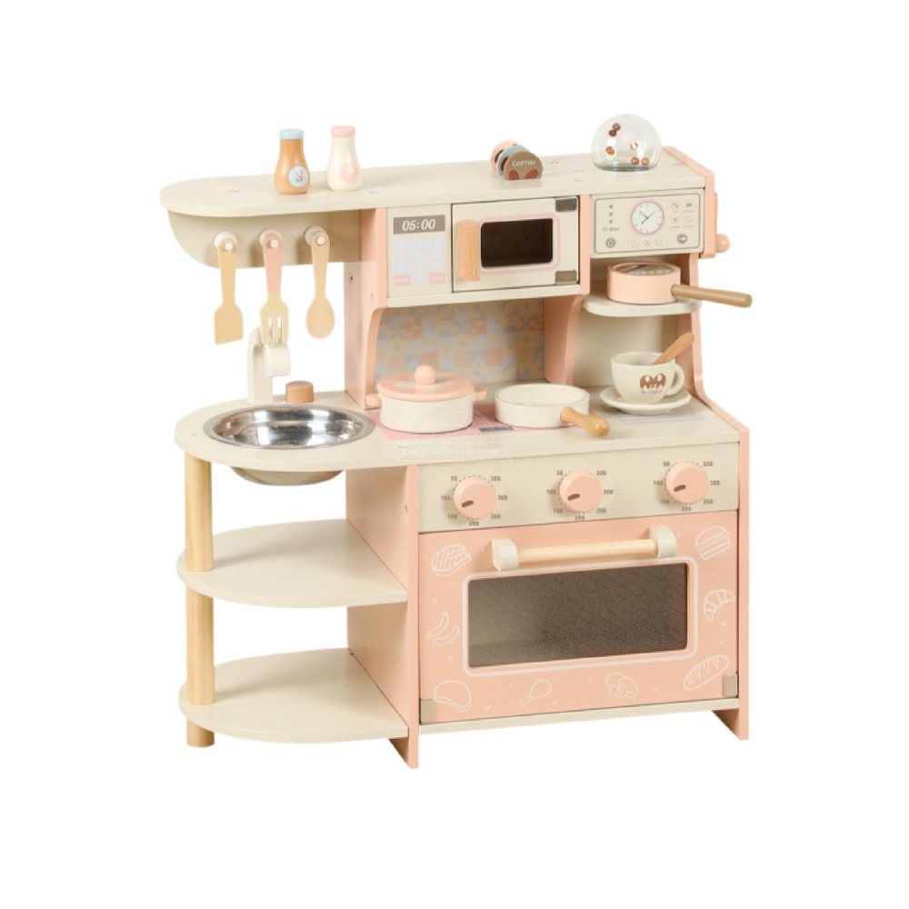 ピンクのコーヒーマシンコンロ (4-6歳向け) ル ピンク 本格的なキッチンプレイ ミニキッチン プレゼント 子供用 設計