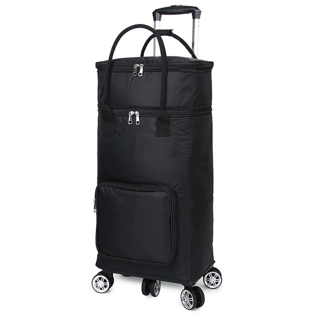 ショッピングカート 折り畳み 大容量 35L 買い物カート ショッピングキャリー 防水 保冷保温 5輪 静音 横押し 高齢者 女性 軽量 持ち運び 高さ調節 アウトドア 釣り 旅行 (A 35L)