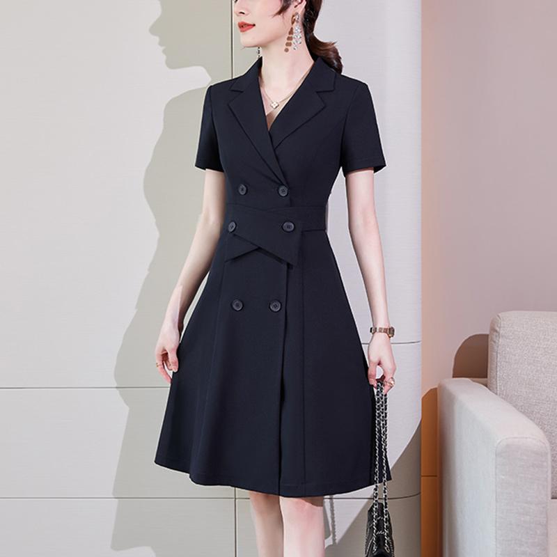 秋服 レディース 流行り物 オシャレ カワイイ  分かりやすい 成年者カワイイ 馬鹿でかい大きさ   黒 通い 御召しもの 半袖 背広 表現スタイル