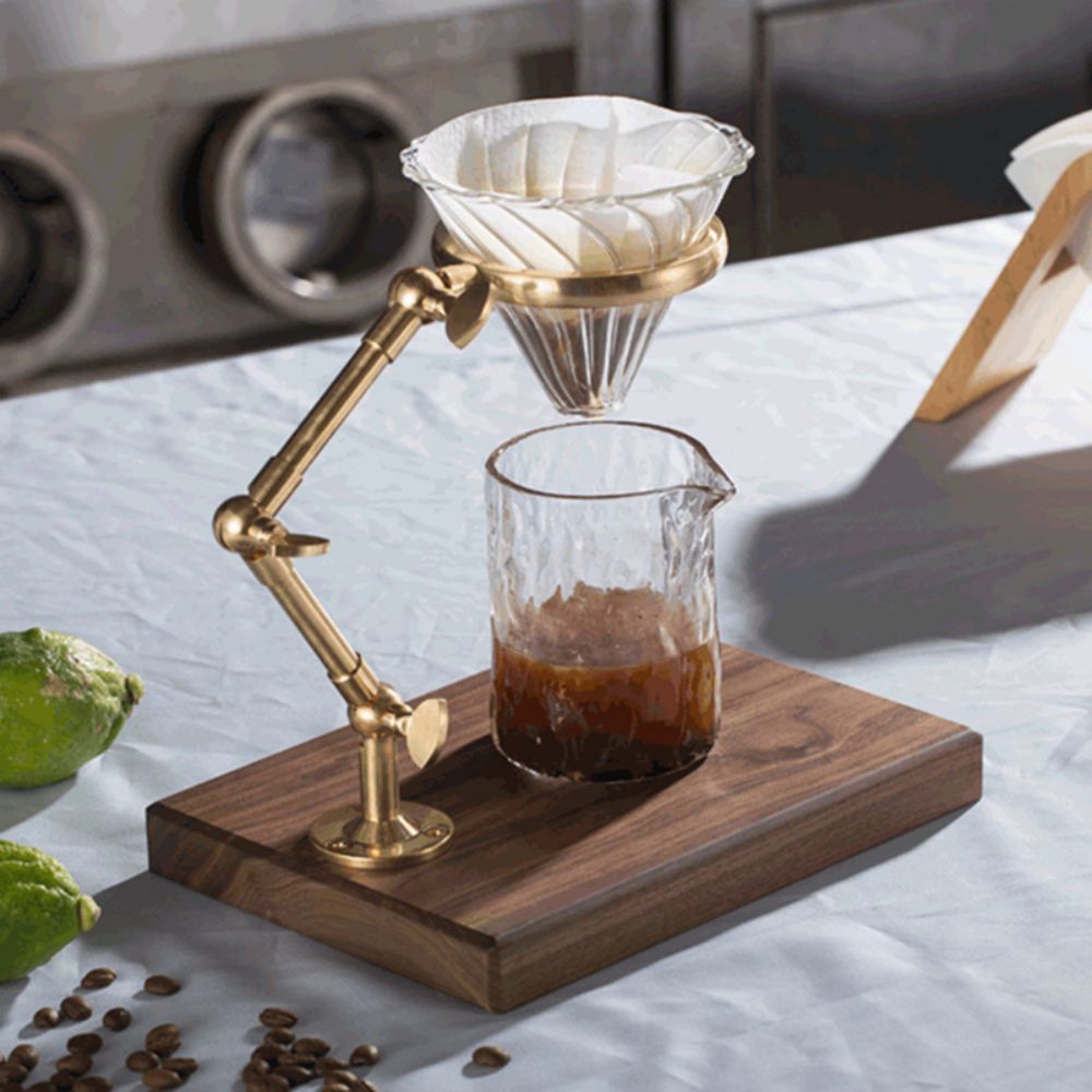 コーヒードリッパースタンド 珈琲水漉し用 コーヒードリッパーブラケット 金管楽器製 コーヒーフィルターホルダー 高さ合わせる