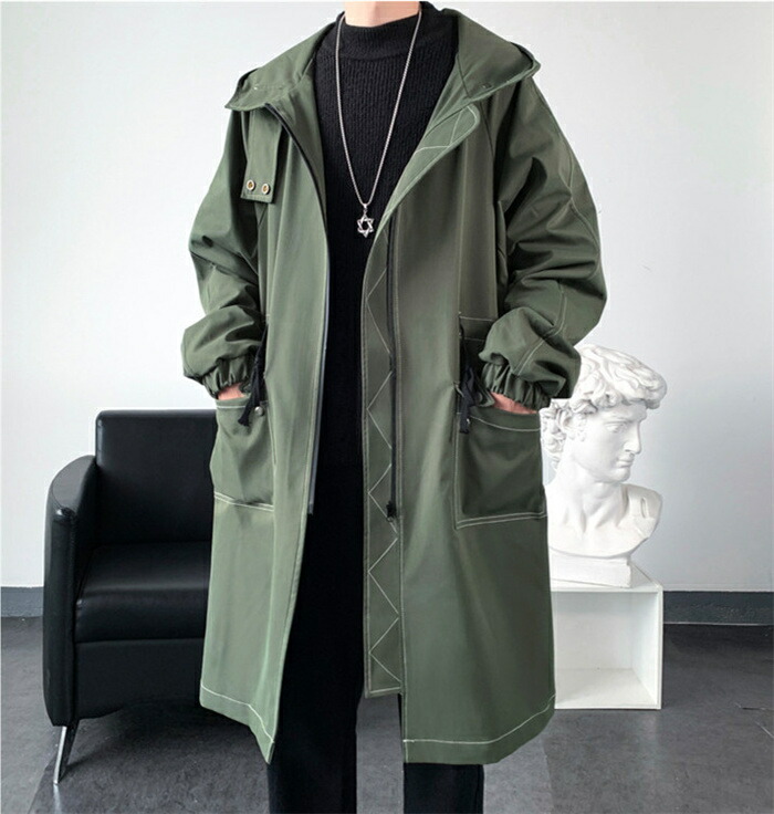 ミリタ メンズコート 紳士服 フード付き アウター スプリングコート 春コート メンズ ロングコート