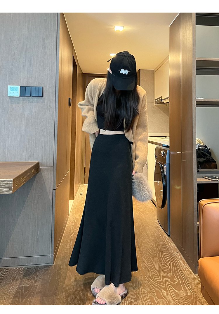 レディース スカート ロングスカート ロング マキシ マーメイド 大人可愛い きれいめ シンプル 上品 こなれ感 都会的 無地 デート お出かけ 旅行 女子会 休日 楽ちん 美脚 脚長 モテ 黒 グレー