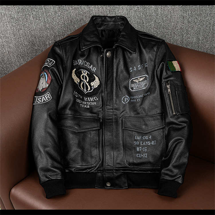 バイクジャケ 飛翔上衣 黒いこと 羊革 秋春革ジャン 中綿 牛皮 メンズ 黒いこと 冬 なめし革上衣