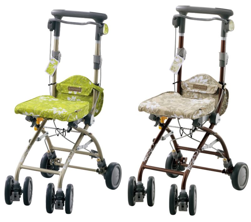 初売り カート シルバーカー 80代 70代 贈り物 ギフト 敬老の日 母の日 2way 杖立て 傘立て 傘スタンド シニア 折り畳み おしゃれ 座れる 散歩 歩行車 歩行補助 コンパクト ベージュ グリーン 押し車 シルバーカート シルバーカー 安寿 アロン化成 さんぽっぽ