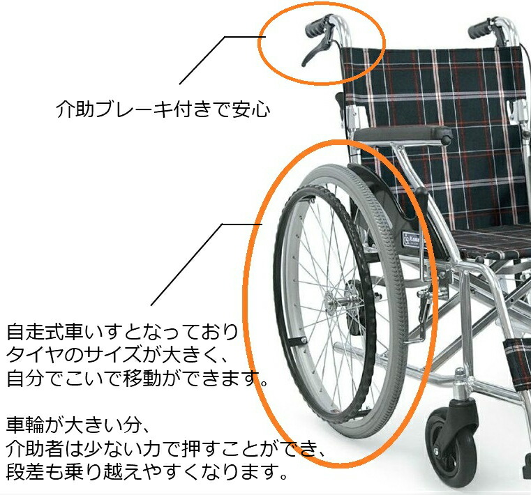 送料無料 個人宅にも配達ok 組立不要です ノーパンクタイヤ Kv22 40sb コンパクト 介助ブレーキ 折りたたみ 自走式 自走型 送料無料 自走用 標準型車いす 介助式 自走式 軽量 折り畳み 背折れ アルミ 組み立て不要 アームサポート フットサポート レッグサポート 肘掛け