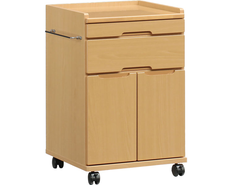 床頭台 収納 Care-IM-床頭台 開き戸タイプ Care-801-S （幅48.8×奥行49×高さ75cm） 完成品 貞苅椅子製作所 │ 収納家具 オフィス家具 キャスター付き タオル掛け付き 病院 老人ホーム 介護施設 福祉施設 学校 入院病棟 日本製 おしゃれ 引き出し
