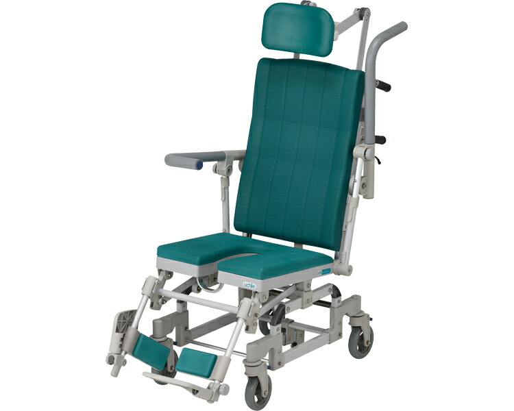 シャワーキャリー 入浴 車椅子 はいらーくチルト4輪自在 U型シート HR042 ウチヱ｜介護用品 高齢者 お年寄り 老人 病院 老人ホーム デイサービス 福祉施設 介護施設 入所 入院 風呂場