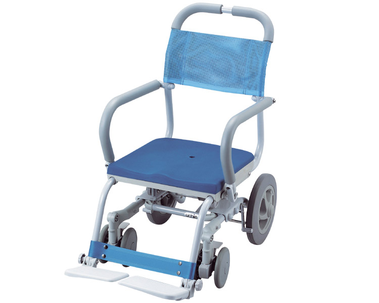 シャワーキャリー 入浴用 車椅子 高齢者 介護用品 シャワーラク O型穴無シート仕様 SWR-101 低座型 ウチヱ｜お年寄り 老人 病院 施設 デイサービス 入浴介助 訪問入浴 車いす 車イス お風呂 風呂場｜介護・生活雑貨のライフプラザ