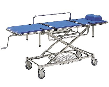 ストレッチャー ステンレス製浴室用ストレッチャー 昇降式・担架固定型 TY225ESS 幅55×奥行190×ベッド高（ボトム下面）47～92cm NISSIN 日進医療器 お風呂用 ストレッチャー 病院 老人ホーム デイサービス 福祉施設 入浴介助 高齢者 お年寄り 入院患者 介護
