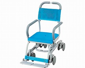 シャワーキャリー 入浴用 車椅子 高齢者 介護用品 シャワーラク 4輪自在 SWR-131 O型穴無しシートタイプ ｜お年寄り 老人 シニア 病院 施設 デイサービス 入浴介助 訪問入浴 車いす 車イス お風呂｜介護・生活雑貨のライフプラザ