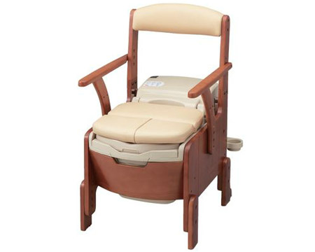 安寿 家具調室内用便器 AR-SA1点火装置 シャワピタ 並大抵L 533-818｜携帯型室内用便器 室内用便器かかわり合い 木製室内用便器 軽さ物の具 老いらく者 介護 お高齢者 高齢者  飾り気の無い室内用便器 今めかしい 木調 肘掛け付き添い人 裏付き添い人 在宅介護 ホスピタル 高齢者養護ホーム  アロン化成