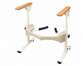 安寿 洋式トイレ用フレームSUS-はねあげＲ-2 木製ひじ掛け 533-067｜手摺り ささえ 補助用具 支える トイレ 介護 高齢者 お年寄り 老人 病院 施設 デイサービス 自宅 在宅 立ち上がり補助 排泄補助 便利グッズ手すり 手すり アロン化成｜介護・生活雑貨のライフプラザ 29,315円