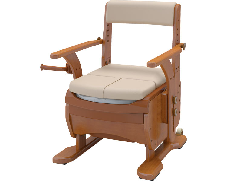 安寿 家具調トイレセレクトR ノーマルワイド 533-856 標準便座｜ポータブルトイレ 木製 家具調ポータブルトイレ アロン化成