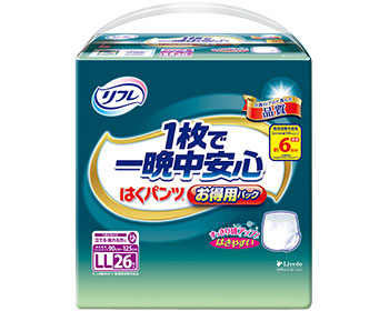 リフレ はくズボン下1枚で一晩中楽になること お得用風呂敷き包み LL 26枚×3嚢入り 17606 リブドゥコーポレーション │ 成年者用 紙おむつ オムツ ズボン下手合い 老いらく者 介護備品 疲労困憊品 紙ズボン下 お年老い 年老い 年がしら 尿手抜かり 失禁打つ手 尿もれ 尿モレ 在宅介護 ホスピタル 年老い介護ホーム デイサービス