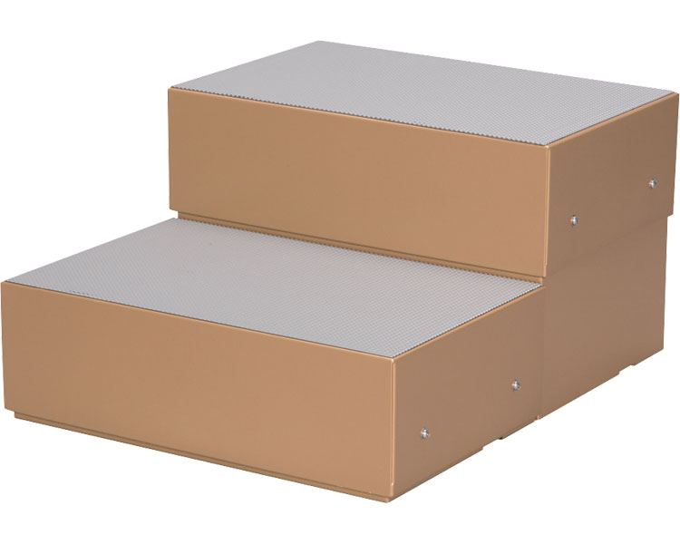 シコク ステップ台 踏み台 屋外用ステップ台 2段 （幅48&times;奥行60&times;高さ30～36cm） 633-002 ｜ステップ台 オプション シニア 高齢者 介護用品 お年寄り 老人 シニア 住宅改修 微笑の秋桜シリーズ｜介護・生活雑貨のライフプラザ