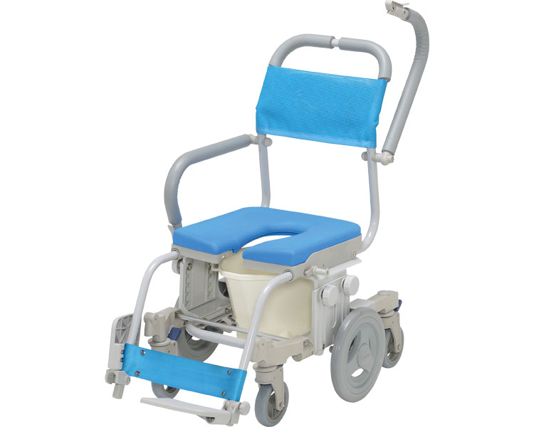 シャワーキャリー 入浴用 車椅子 高齢者 介護用品 シャトレチェア6輪 U型バケツ付 SW-6084 ウチヱ｜お年寄り 老人 病院 施設 デイサービス 入浴介助 訪問入浴 車いす 車イス お風呂 風呂場