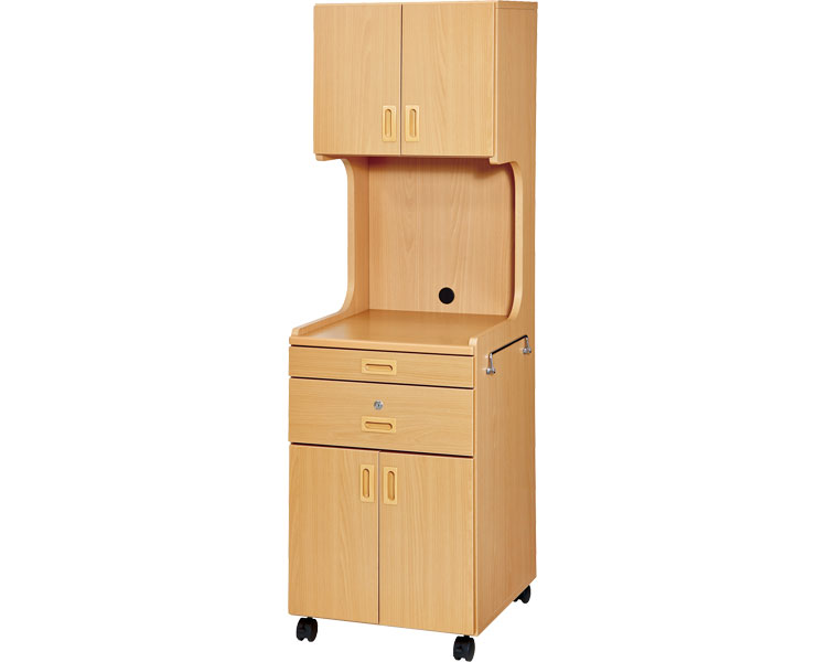 病院 施設 家具 床頭台 キャスター付き 床頭台 ハイタイプ(幅48.7×奥行47×高さ160cm) SWK-200D オフィス・ラボ │ ベッド横 収納 ベッドサイド 病院 施設 老人ホーム 高齢者 介護用品 オフィス家具 シリンダー錠付き タオル掛け付き鍵付き引き出し|介護・生活雑貨のライフプラザ