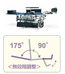 アルミ製フルリクライニング介助用車椅子（介助ブレーキ付）RR53-NB