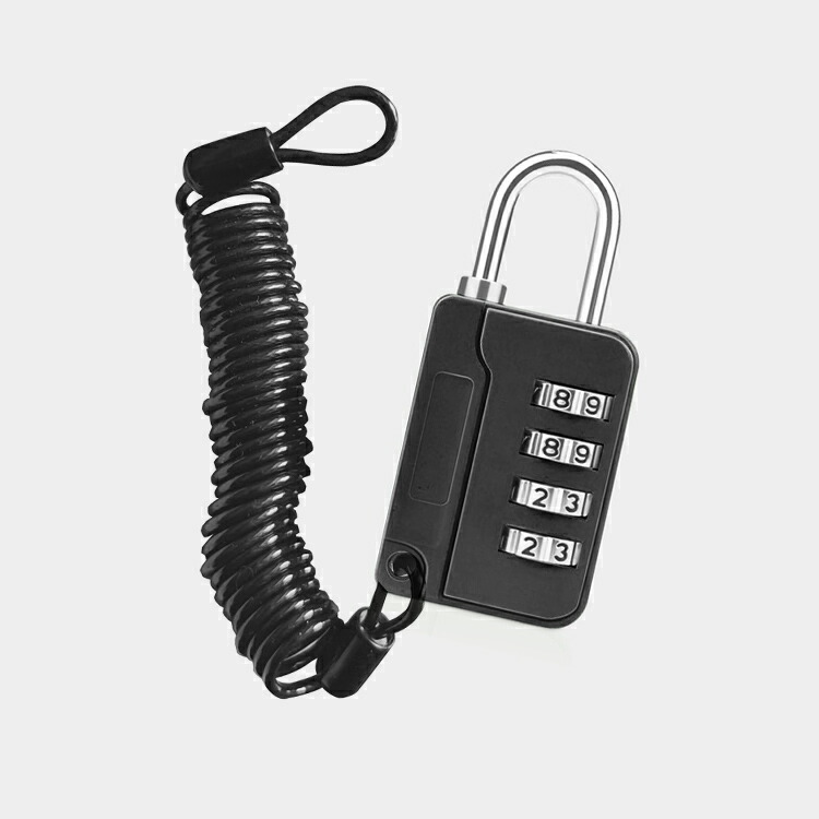 【楽天市場】4桁 ダイヤルロック フック型 南京錠 ワイヤー付き セキュリティロック 盗難防止に LPLOCKSX92 送料無料：ライフ