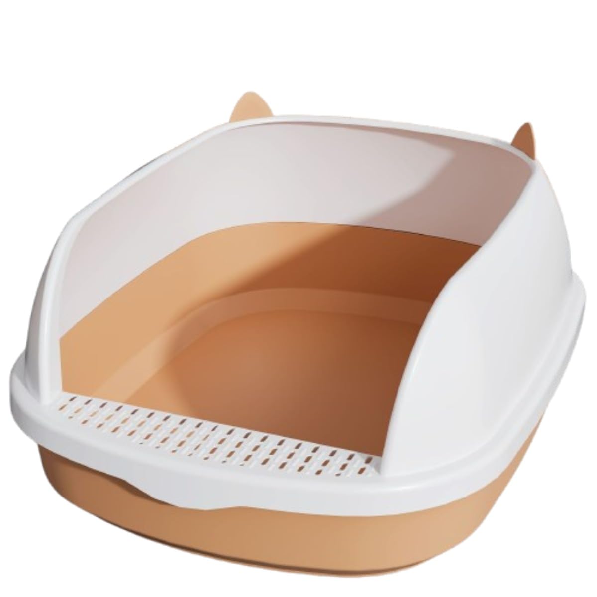 猫室内用便器 室内用便器ボックス席 猫室内用便器 屋内猫室内用便器 携帯型猫室内用便器洗面器 子ネコ用室内用便器食麺麭 猫用室内用便器 室内用便器 愛玩動物用室内用便器 愛玩動物備品 バニー用 (40*33.5*20糎,オレンジ色色)