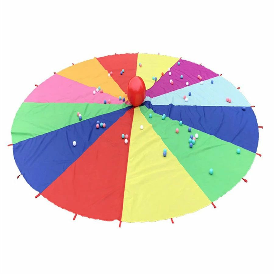 【USA】LakeShore ゲーム用プレイパラシュート6feet キッズ Lakeshore 6 Foot Parachute with Bag Preschool Rainbow Colors