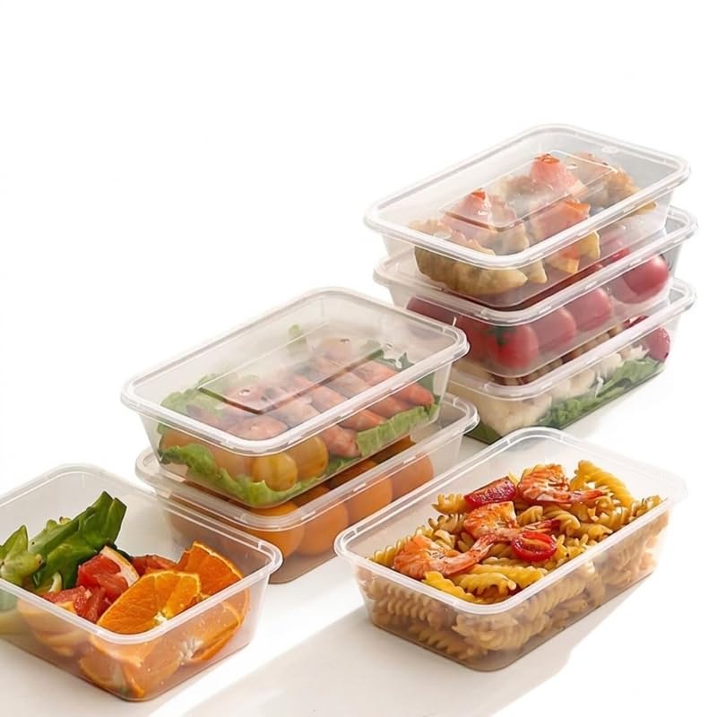 使い捨て食料雑貨類入れもの テイクアウトボックス 一塁手ボンネット入れもの 角型 750ml 100個入り口・入口 密閉蓋付き添い人 手抜かり押しとどめる 電気冷蔵庫相応う 陰電子領域可 食器洗い機相応う アウトドア・キャンプ当て嵌める 再当て嵌める能力のある (650ml,50個)