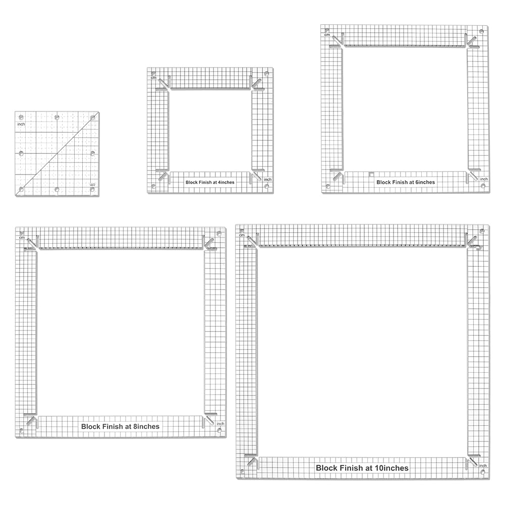 R キルティング定規 1セット 5サイズ パッチワーク 縫製テンプレート 正方形 キルティングテンプレート 透明アクリル製 保護フィルム付き クラフト 裁縫用具 衣類 描画用 裁縫ツール|LIFE QUEST