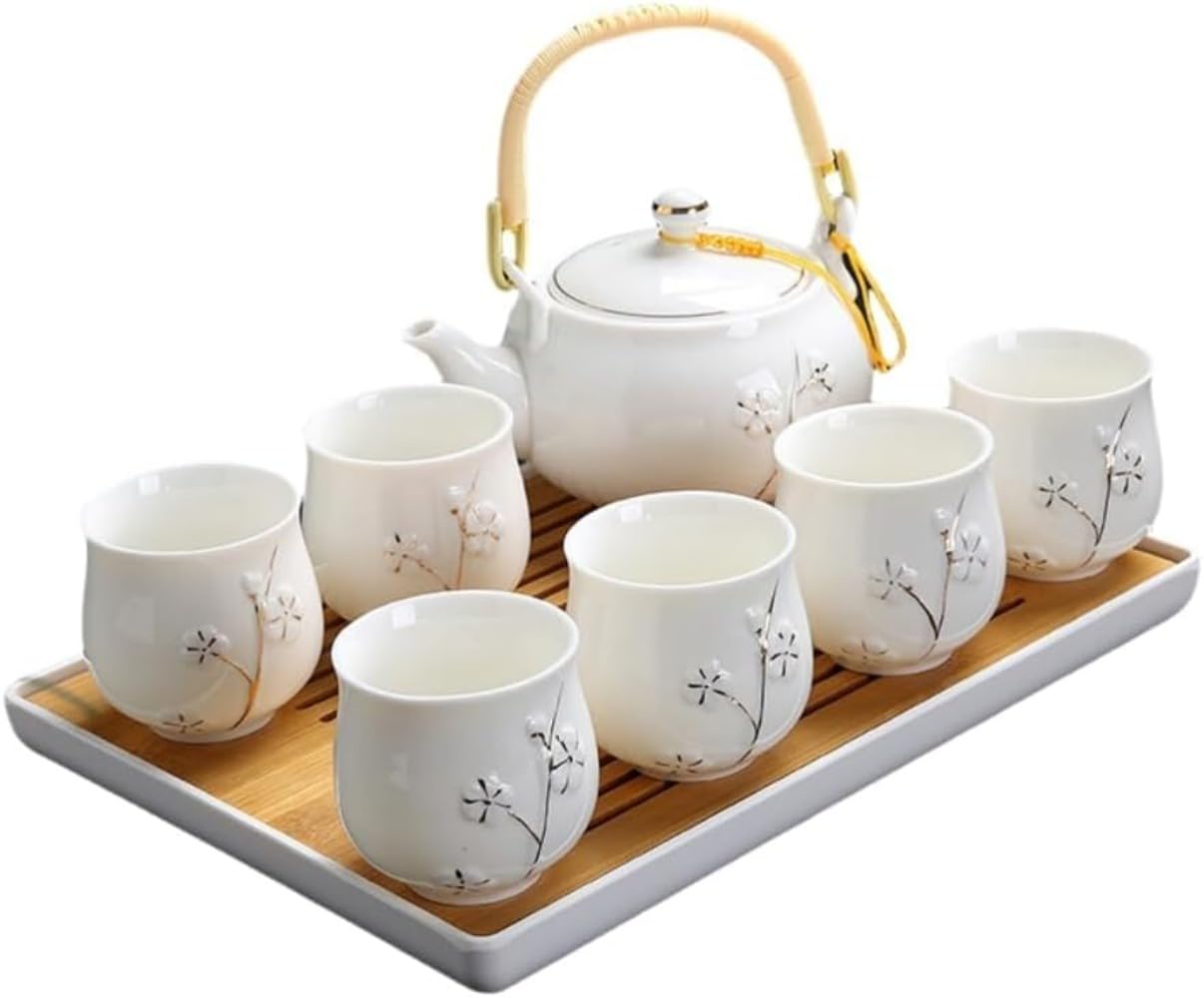 Ladfrol 茶器仕掛ける 急須 瀬戸ものの茶の葉仕掛ける 瀬戸もののティーセット セラミックティーポットティーセット 差し上げ物をする 身寄り用 (A) [並行輸入品]