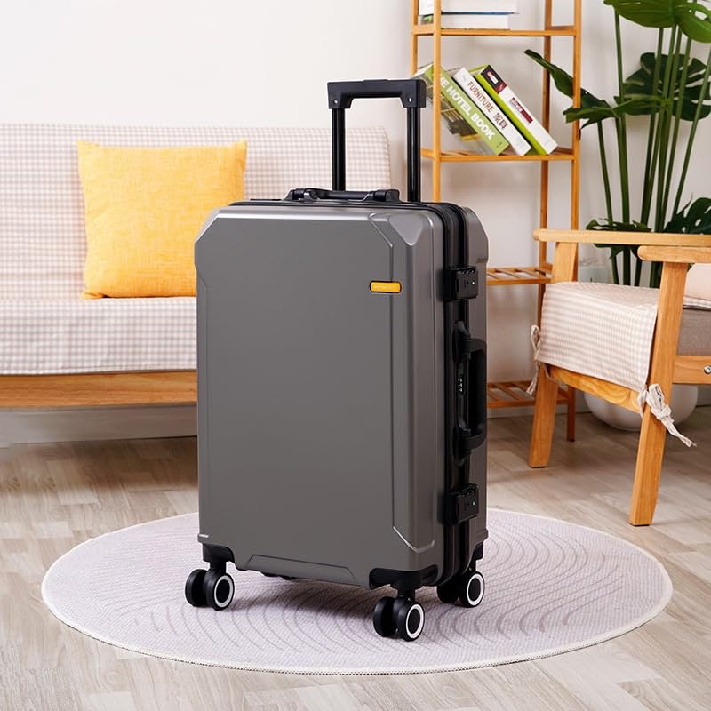 [PYUWENAI]旅行バッグ 持ちはこび容れもの キャリーバッグ 軽さ 機内持ち込み つつみ隠しUSB界面付き添い人 防盗チャック 大型 S/M/L大きさ 耐衝撃 大静電容量 チャック手合い 静音 ダブルキャスター 一般受け 今めかしい 外国で 旅する 商行為 出張 学びとる (薄墨色,63L/3~5泊)