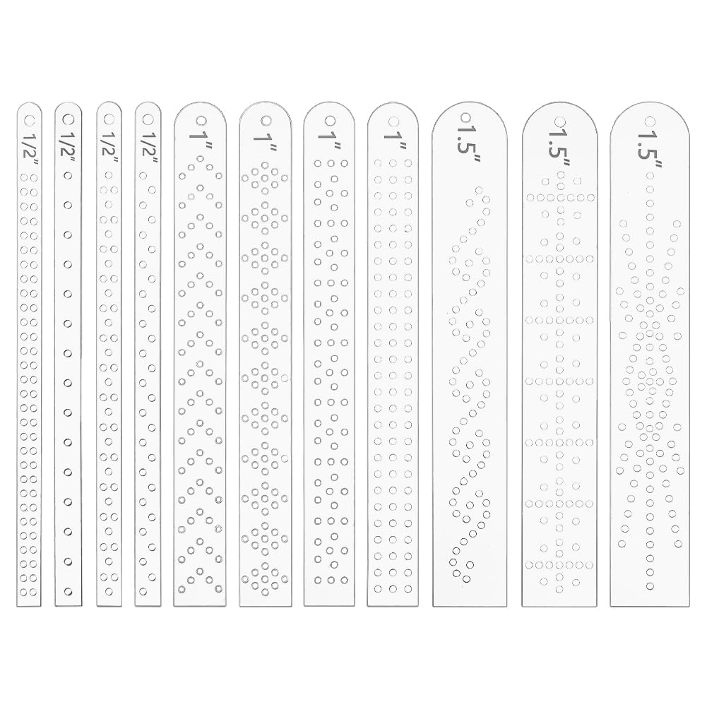 R リベット取り並べる指針 アクリル樹脂製 11点入り口・入口 穴径: 2.5 粍 リベット手道具 なめし革手工芸品 リベットマーキングガイド DIY腕輪 胴締め用 佩び物 パンチングツール