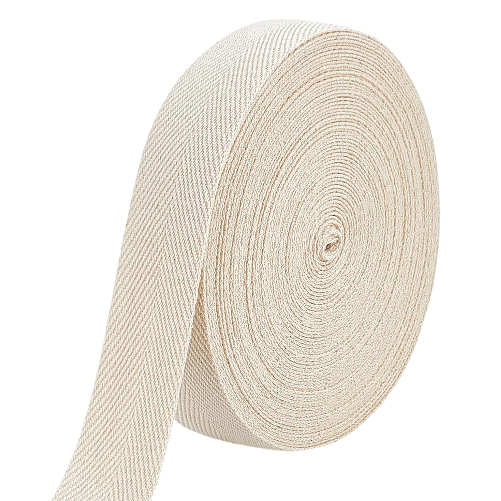 BE 15m/16.5yd コットンツイルテープ 32粍幅 ウェビングストラップ 綿織物シュロの葉 杉綾模様柄 ウェビングテープ 仕立てもの 仕立てもの胴締め うしろ側風呂敷き包み ハンドバック用 DIY 手工芸品用