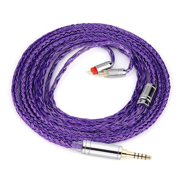 コアー銀メッキ有線テレビ＆SPCHIFIイヤホンアップグレードケーブル (4.4粍-0.78粍2pin, Violet)